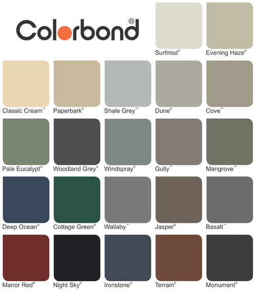 Colour-chart Colourbond Colour Chart
